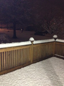 Snow on my deck Copyright 2013, Marcie Flinchum Atkins