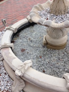 The frozen fountain out front. It was a chilly weekend in the mountains.