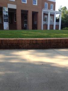 Outside the Hollins Library where I wrote on a bench