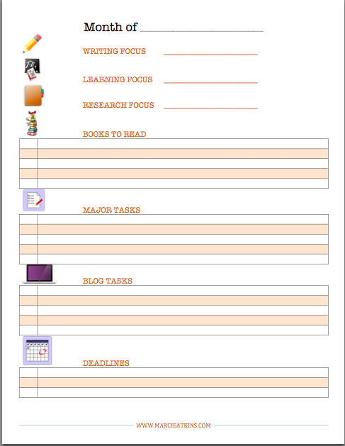 Template for Monthly Focus (Click on the image to download)